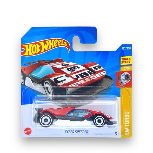 Hot Wheels Cyber Speeder (Red/White) - 7/10 HW Turbo 2022 - 137/250 - (Short Card) - COMES IN A KLAS CAR KEEPER HOT WHEELS PROTECTOR COLLECTORS CASE -  HCV48