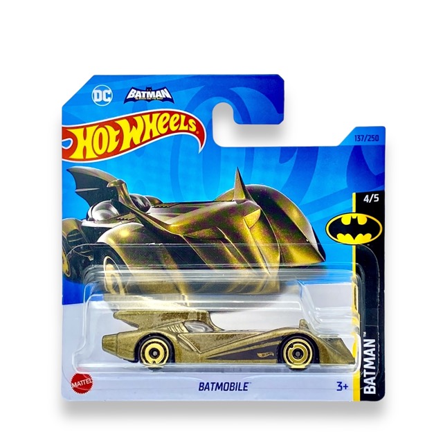 Hot Wheels Batmobile (Dark Metallic Gold) - 4/5 Batman - 2023 - 137/250 (Short Card) - COMES IN A KLAS CAR KEEPER HOT WHEELS PROTECTOR COLLECTORS CASE - HKJ75