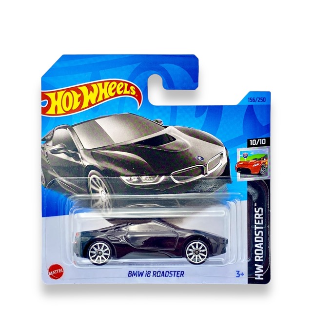 Hot Wheels BMW i8 Roadster (Black) - 10/10 HW Roadsters - 2023 - 156/250 (Short Card) - COMES IN A KLAS CAR KEEPER HOT WHEELS PROTECTOR COLLECTORS CASE - HKK13